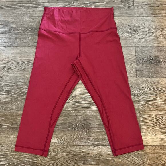 Lululemon Maroon Cropped Leggings - Size 10 - Picture 3 of 6